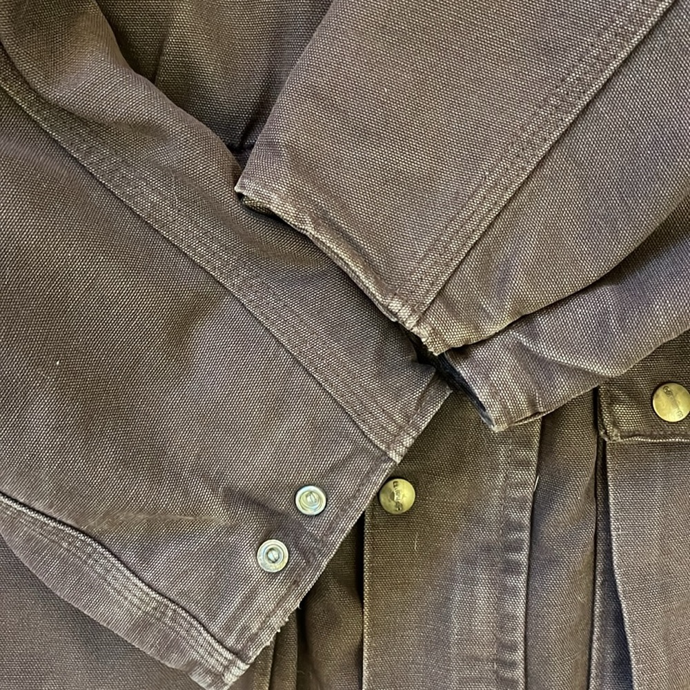 Vintage 90’s Carhartt Blanket Lined Jacket Barn Work Coat Brown CB2582 USA XL - Picture 12 of 16